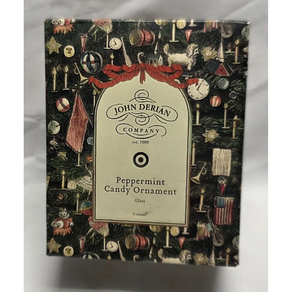 John Derian Target 2025 Glass London‎ Peppermint Ornament NEW IN BOX